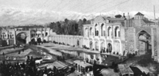 بانک شاهی در تهران (سمت راست) سال ۱۹۱۰ میلادی