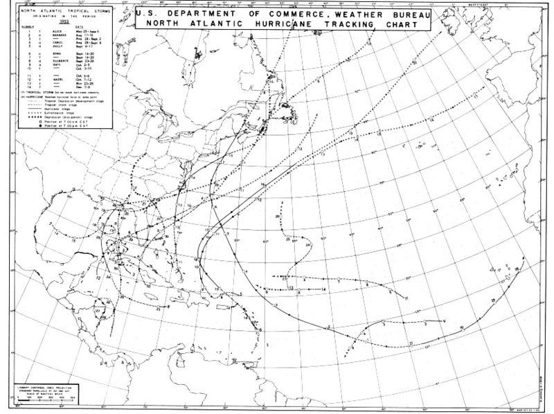 File:1953 Atlantic hurricane season map.png