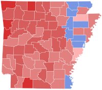 1998 Arkansas gubernur hasil pemilihan peta oleh county.svg