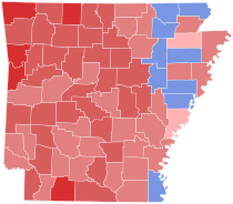 1998 Arkansas gubernatorial election results map by county.svg