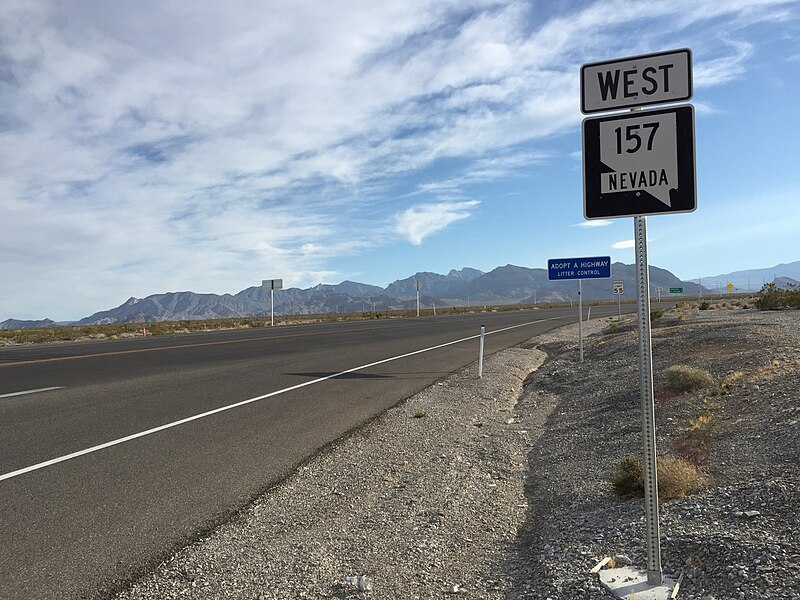 File:2015-07-12 18 10 52 View west from the east end of Nevada State Route 157 (Kyle Canyon Road) near Las Vegas, Nevada.jpg