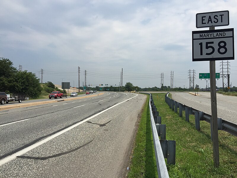 File:2016-07-27 13 18 47 View east along Maryland State Route 158 (Bethlehem Boulevard) at Maryland State Route 157 (Peninsula Expressway) in Edgemere, Baltimore County, Maryland.jpg