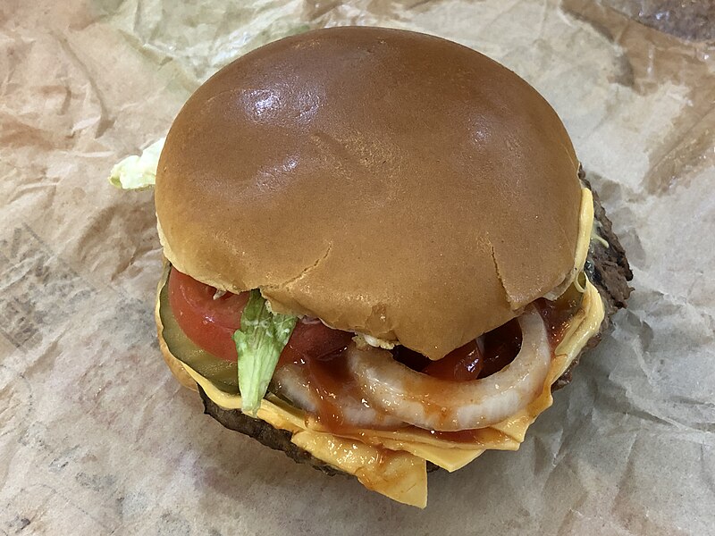 File:2021-07-21 13 55 22 A Burger King Whopper with cheese at the Frank S. Farley Service Plaza in Hamilton Township, Atlantic County, New Jersey.jpg