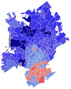 2022 Charlotte mayoral election results map by precinct.svg