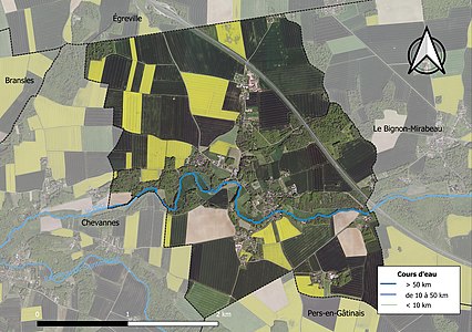 Carte orthophotographique de la commune en 2016.