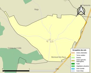 Kolorowa mapa przedstawiająca użytkowanie gruntów.