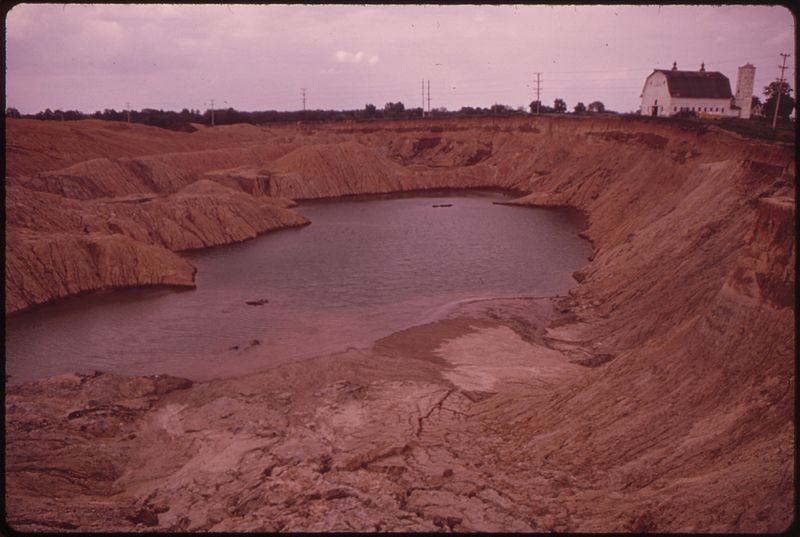 File:AFTERMATH OF STRIP MINING IN MONTEREY, FULTON COUNTY AFTER LAND HAS BEEN STRIPPED, THE CUT OFTEN FILLS WITH WATER... - NARA - 552425.jpg