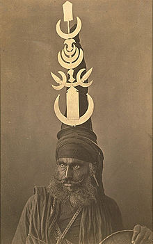 A nihang singh wearing a dastar bunga A Sikh Hooper Western 1860s.jpg