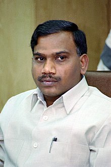 A still of the Union Minister for Environment & Forests, Shri A. Raja during a meeting of Chief Wildlife Wardens and Field Directors of Project Tiger Reserves, in New Delhi on May 26, 2005.jpg