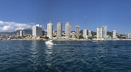 Skyline of Acapulco from the Pacific Ocean