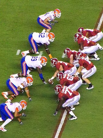 Alabama lines up on offense