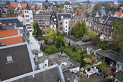 View from the Metz & Co. Metz & Co. Department Store Rooftop Cafe of an inner court. Amsterdam, The Netherlands