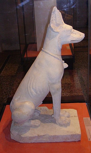 File:Ancient Egyptian satue of a dog at Louvre Museum.jpg
