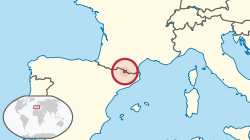 Situo de Andoro en ĝia regiono.