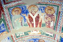 Aquileia, Basilica di Santa Maria Assunta, Sant'Ermagora affiancato dai Santi Fortunato e Siro, XI-XII secolo.