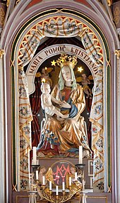 Hochaltarfigur Maria Pomoč Kristjanov in der Wallfahrtskirche Maria Siebenbrünn