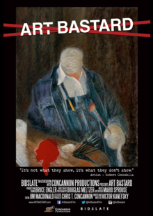 Theatrical poster for the documentary detailing the journey of Robert Cenedella, Art Bastard (2016) Art Bastard - Theatrical Poster from IMDb.png