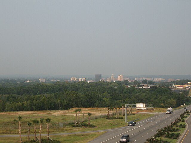 Skyline of Augusta, Georgia, as seen from US 1 in North Augusta near I-520