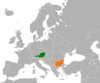 Location map for Austria and Bulgaria.