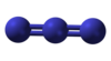 Ball-and-stick model of the azide anion