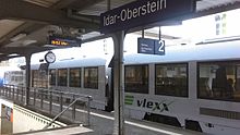 Bahnhof Idar-Oberstein mit VLEXX-Zug