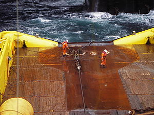 Two crewmen on Bow winch area