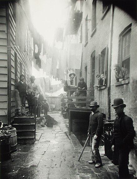 Jacob Riis, Bandit's Roost, 1888, from How the Other Half Lives. Bandit's Roost at 59½ Mulberry Street was considered the most crime-ridden part of New York City.