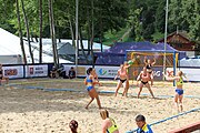 Deutsch: Beachhandball Europameisterschaften 2019 (Beach handball Euro); Tag 2: 3. Juli 2019 – Frauen, Vorrunde Gruppe D, Nordmazedonien-Ukraine 1:2 (15:26, 23:22, 6:8) English: Beach handball Euro; Day 2: 3 July 2019 – Women Preliminary Round Group D – North Macedonia-Ukraine 1:2 (15:26, 23:22, 6:8)