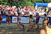 Deutsch: Beachhandball Europameisterschaften 2019 (Beach handball Euro); Tag 4: 5. Juli 2019 – Frauen, Viertelfinale, Spanien-Ungarn 1:2 (14:16, 26:16, 2:5) English: Beach handball Euro; Day 4: 5 July 2019 – Quarter Final Women – Spain-Hungary 1:2 (14:16, 26:16, 2:5)