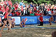 Deutsch: Beachhandball Europameisterschaften 2019 (Beach handball Euro); Tag 4: 5. Juli 2019 – Frauen, Viertelfinale, Spanien-Ungarn 1:2 (14:16, 26:16, 2:5) English: Beach handball Euro; Day 4: 5 July 2019 – Quarter Final Women – Spain-Hungary 1:2 (14:16, 26:16, 2:5)