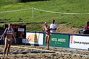 Deutsch: Beachhandball Europameisterschaften 2019 (Beach handball Euro); Tag 4: 5. Juli 2019 – Frauen, Viertelfinale, Niederlande-Griechenland 2:1 (25:12, 18:24, 7:6) English: Beach handball Euro; Day 4: 5 July 2019 – Quarter Final Women – Netherlands-Greece 2:1 (25:12, 18:24, 7:6)