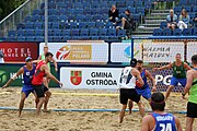 Deutsch: Beachhandball Europameisterschaften 2019 (Beach handball Euro); Tag 5: 6. Juli 2019 – Männer, Halbfinale, Dänemark-Ungarn 2:0 (19:16, 22:18) English: Beach handball Euro; Day 5: 6 July 2019 – Semifinal Men – Denmark-Ukraie 2:0 (19:16, 22:18)