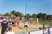 Deutsch: Beachhandball bei den Olympischen Jugendspielen 2018; Tag 3, 9. Oktober 2018; Jungs, Vorrunde, Gruppe A - Portugal-Italien 2:0 English: Beach handball at the 2018 Summer Youth Olympics at 9 October 2018 – Girls Preliminary Round Group A‎ – Portugal-Italy 2:0