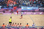 Deutsch: Beachhandball bei den Olympischen Jugendspielen 2018; Tag 5, 10. November 2018; Mädchen, Hauptrunde - Kroatien-Niederlande 1:2 English: Beach handball at the 2018 Summer Youth Olympics at 11 October 2018 – Girls Main Round – Croatia-Netherlands 1:2