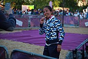 Deutsch: Beachhandball bei den Olympischen Jugendspielen 2018 in Buenos Aires; Tag 7, 13. Oktober 2018; Medaillenzeremonie Mädchen - Gold: Argentinien, Silber: Kroatien, Bronze: Ungarn English: Beach handball at the 2018 Summer Youth Olympics in Buenos Aires at 13 October 2018 – Medal Ceremony Girls - Gold: Argentina, Silver: Croatia, Bronze: Hungary Español: Handball de playa en los Juegos Olimpicos de la Juventud Buenos Aires 2018 en 13 de octubre de 2018 – Medalla Ceremonia para niñas - Oro: Argentina, Plata: Croacia, Bronce: Hungría