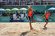 Deutsch: Beachvolleyball bei den Olympischen Jugendspielen 2018; Tag 11, 17. Oktober 2018; Jungen,Finale – Niederlande (Matthew Immers/Yorick de Groot)-Schweden (David Åhman/Jonatan Hellvig) 0:2 (20–22/15–21) English: Beach volleyball at the 2018 Summer Youth Olympics at 17 October 2018 – Final – Netherlands (Matthew Immers/Yorick de Groot)-Sweden (David Åhman/Jonatan Hellvig) 0:2 (20–22/15–21)