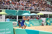 Deutsch: Beachvolleyball bei den Olympischen Jugendspielen 2018; Tag 11, 17. Oktober 2018; Jungen,Finale – Niederlande (Matthew Immers/Yorick de Groot)-Schweden (David Åhman/Jonatan Hellvig) 0:2 (20–22/15–21) English: Beach volleyball at the 2018 Summer Youth Olympics at 17 October 2018 – Final – Netherlands (Matthew Immers/Yorick de Groot)-Sweden (David Åhman/Jonatan Hellvig) 0:2 (20–22/15–21)