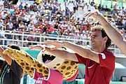 Deutsch: Beachvolleyball bei den Olympischen Jugendspielen 2018; Tag 8, 14. Oktober 2018; Mädchen, Achtelfinale – Mexiko-China 0:2 (15–21/16–21) English: Beach volleyball at the 2018 Summer Youth Olympics at 14 October 2018 – Girls Round of 16 – Mexico-China 0:2 (15–21/16–21)