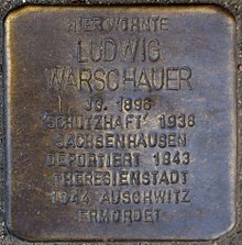 Beeskow Breite Strasse 39 Stolperstein Ludwig Warschauer 01.jpg