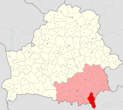 Брагінскі раён на мапе