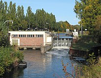 Stuw in de Vosskanal bij Liebenwalde