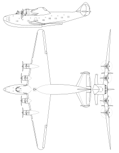 Боинг 314 Клипер 3-view.svg