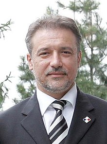 Portret van Branko Crvenkovski, premier van 1992 tot 1998