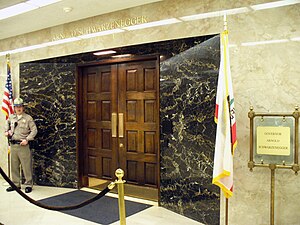 The State Capitol houses the office of the Governor of California.