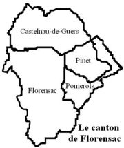 Karte des Kantons Florensac