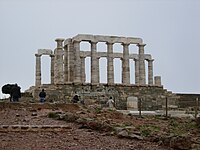 Ο ναός του Ποσειδώνα στο Σούνιο.