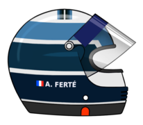 Le casque intégral (modèle de la marque française GPA) du pilote falaisien Alain Ferté, frère aîné de Michel Ferté.