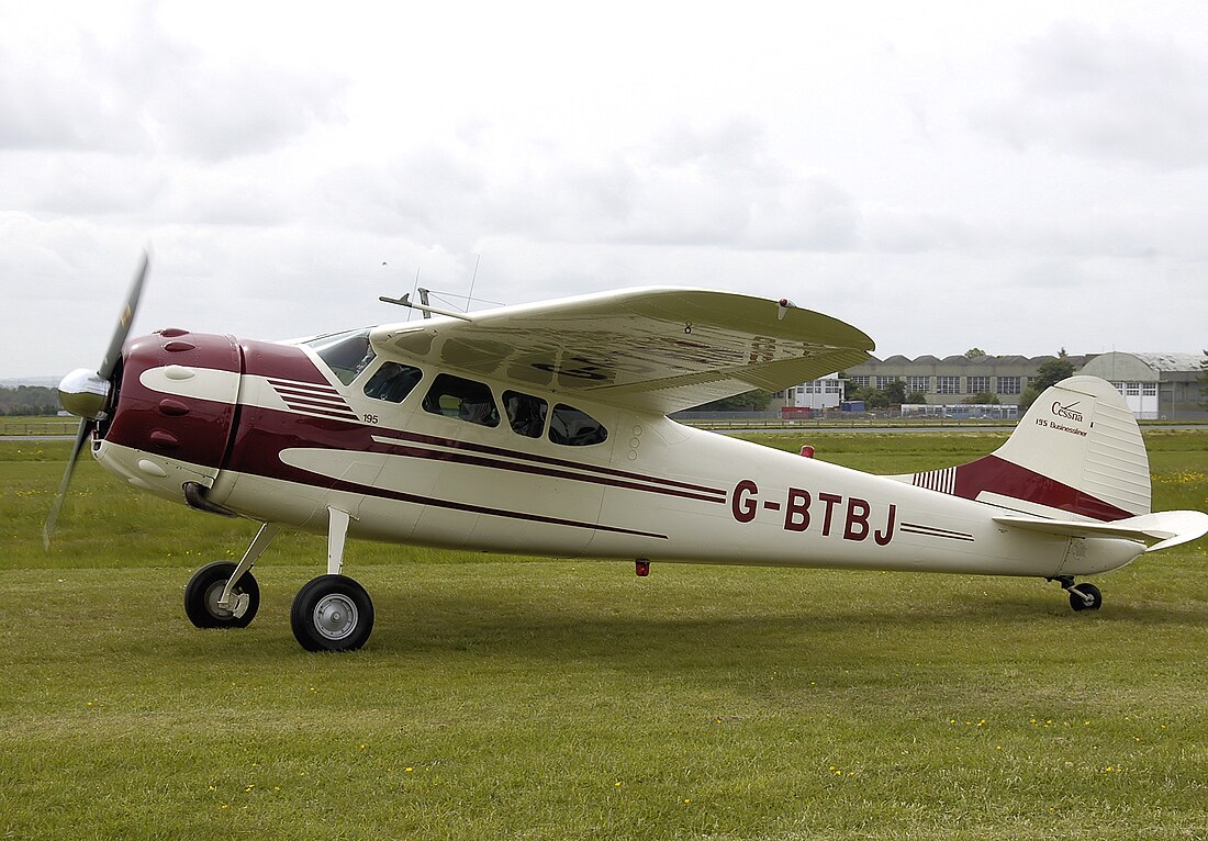 File:Cessna 195 businessliner g-btbj of 1952 arp.jpg