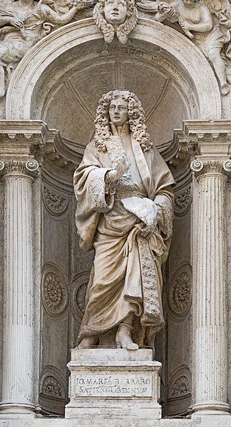 Giovanni Maria Barbaro on façade of Santa Maria Zobenigo.
