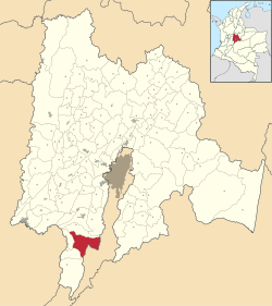 Vị trí của khu tự quản San Bernardo trong tỉnh Cundinamarca